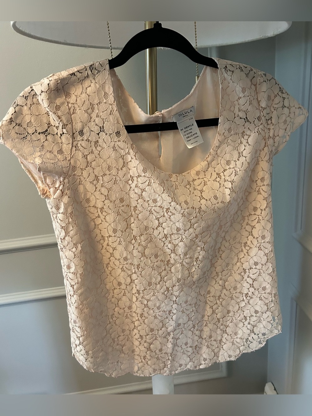 Aritzia Talula Lace Blouse | Blush Pink | Size Small